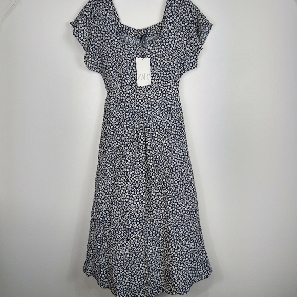 Zara Floral Print Midi Dress Size Small - Picture 14 of 14